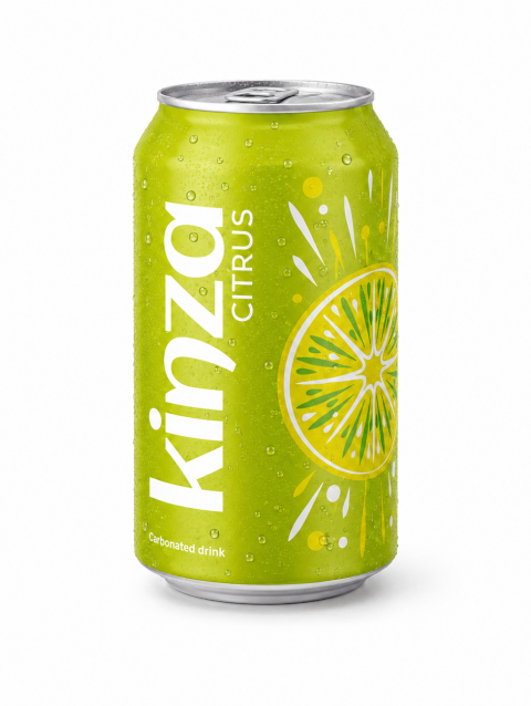 Kinza Citrus 24 x 320ml pack of 24 sparkling citrus soft drink cans