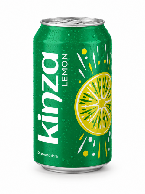 Kinza Lemon 24 x 320ml pack of 24 sparkling lemon soft drink cans