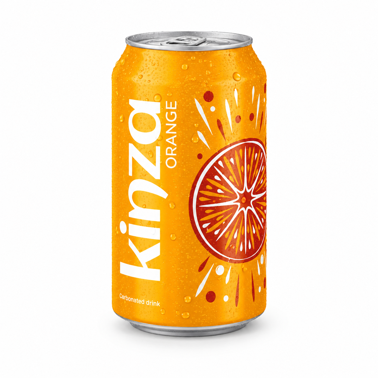 Kinza Orange 24 x 320ml pack of 24 sparkling orange soft drink cans