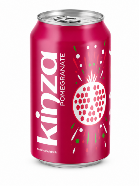Kinza Pomegranate 24 x 320ml pack of 24 sparkling pomegranate soft drink cans