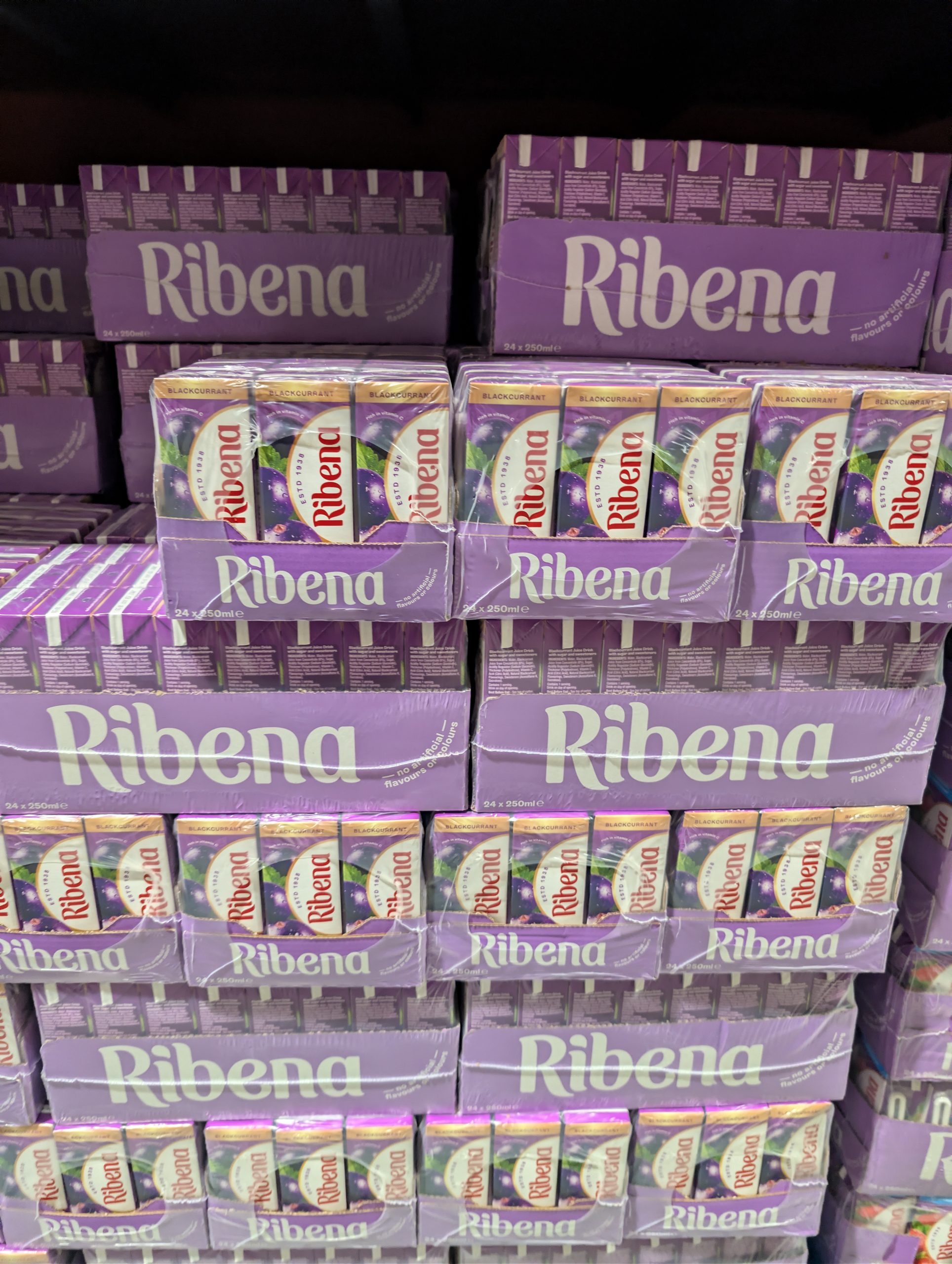 Ribena Blackcurrant Cartons Pallet