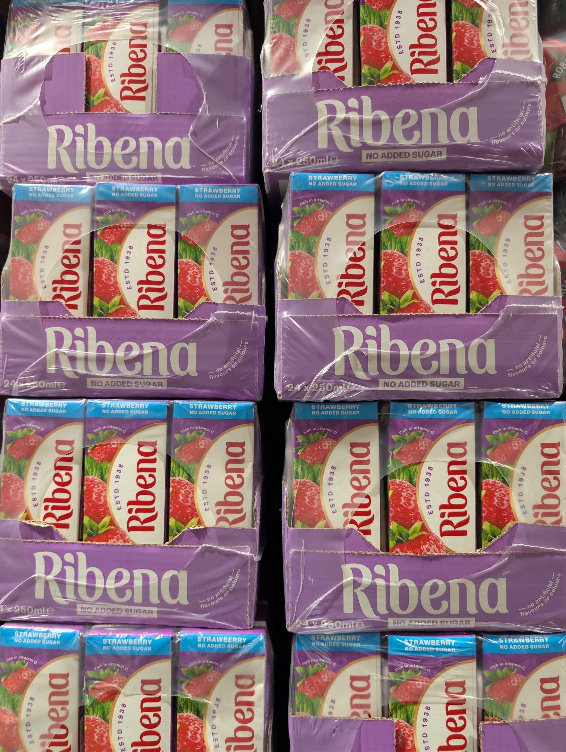 Ribena Strawberry Cartons Pallet