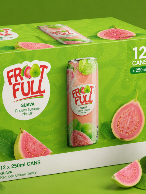 FrootFull Pink Guava Juice 12 x 250ml pack of 12 cans