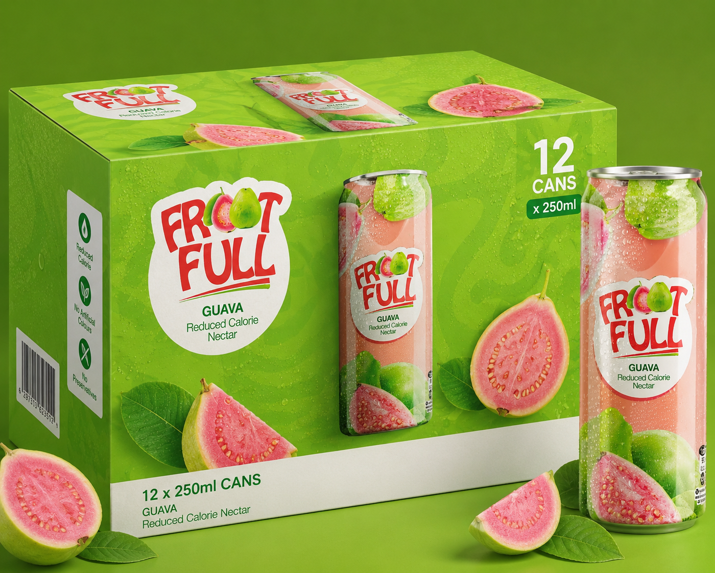 FrootFull Pink Guava Juice 12 x 250ml pack of 12 cans