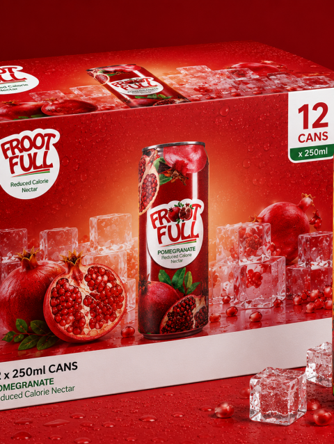 FrootFull Pomegranate Juice 12 x 250ml pack of 12 cans