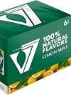 V7 Lemon Mint 6 x 300ml pack of sparkling lemon and mint drink cans