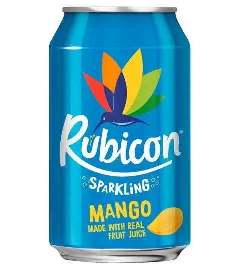 Rubicon Sparkling Mango 24 x 300ml pack of mango soft drink cans