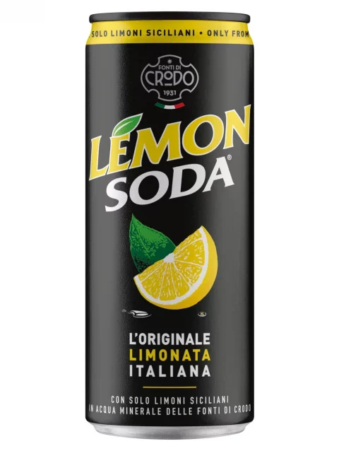 Crodo Lemon Soda 24 x 330ml pack of sparkling lemon soft drink cans