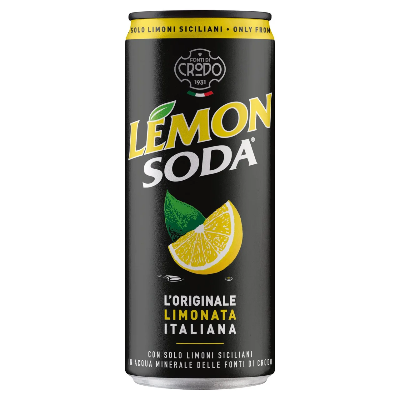 Crodo Lemon Soda 24 x 330ml pack of sparkling lemon soft drink cans