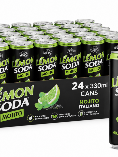 Crodo Mojito Soda 24 x 330ml pack of sparkling mojito soft drink cans