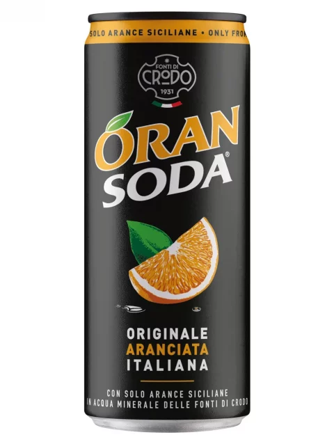 Crodo Orange Soda 24 x 330ml pack of sparkling orange soft drink cans