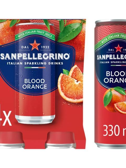 San Pellegrino Aranciata Rossa 4 x 330ml sparkling blood orange drink