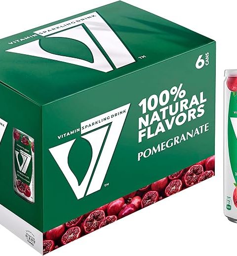 V7 Pomegranate 6 x 300ml pack of sparkling pomegranate drink cans